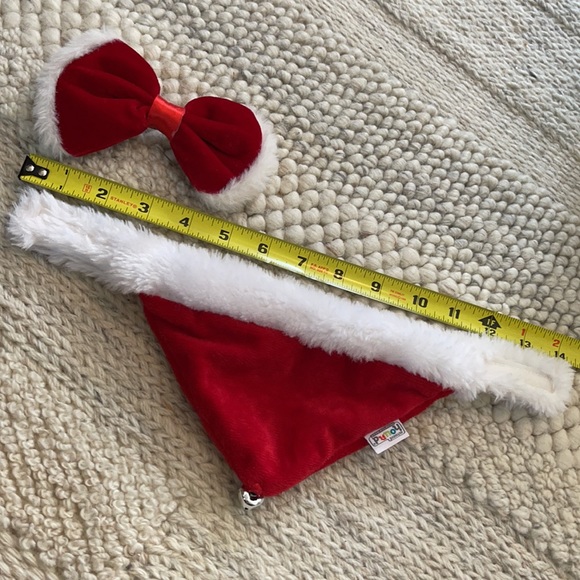 Fur lined Dog Christmas Bandana & Bow Tie - Picture 2 of 2